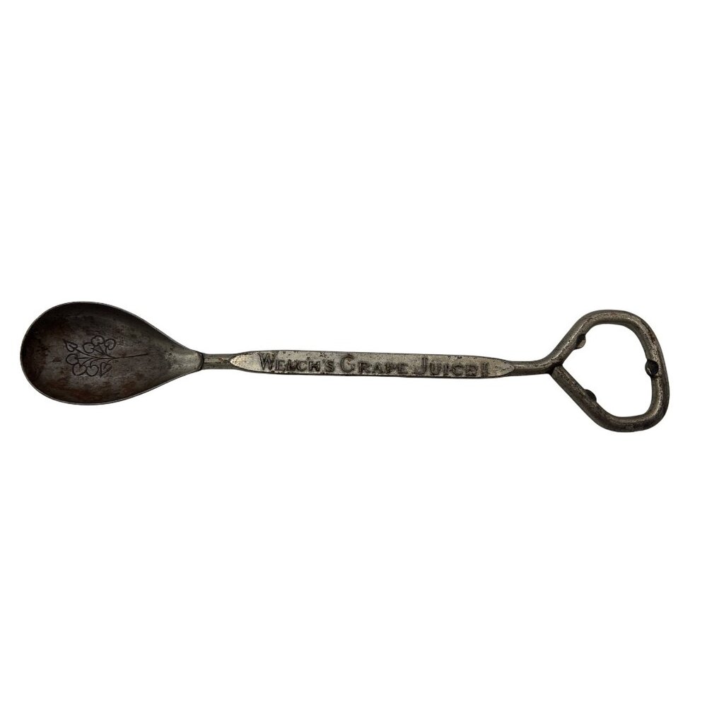 Vintage Welch’s Grape Juice Spoon Bottle Opener 7.5 in Advertising Barware Tool